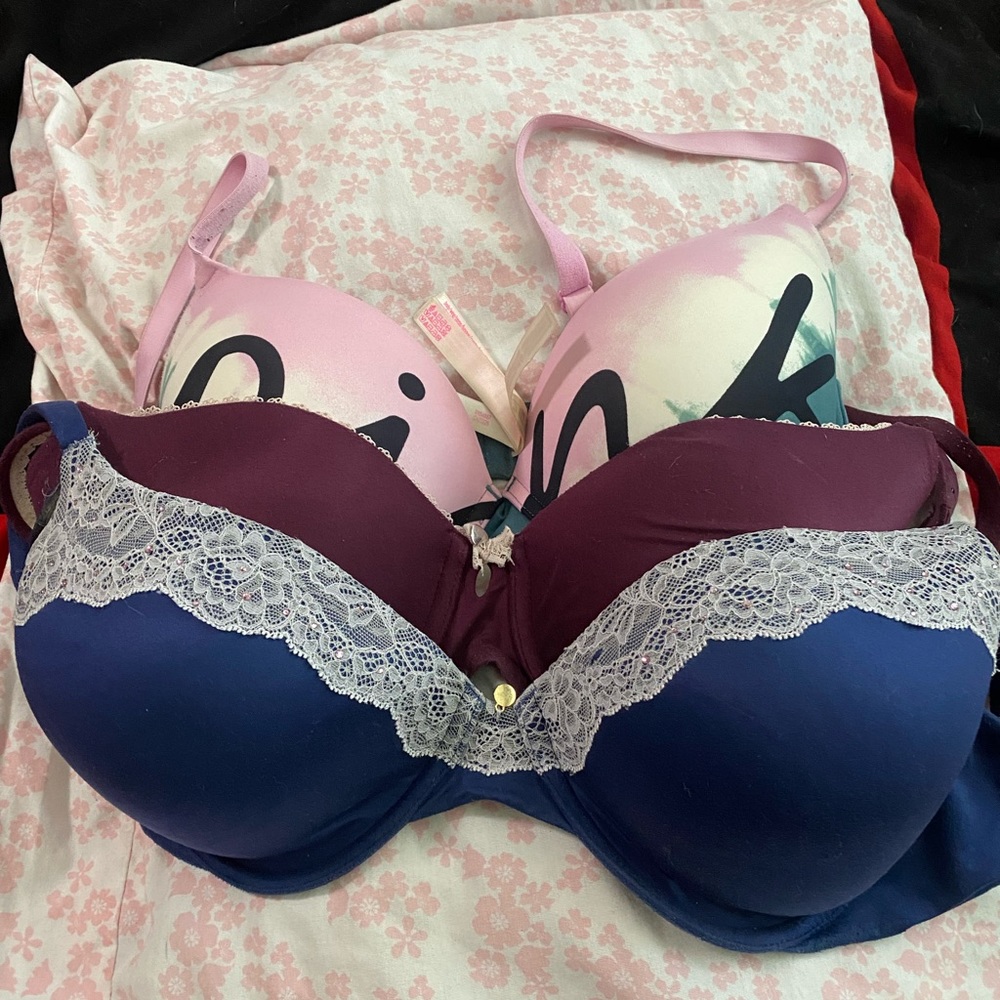 Three pack bras from pink and Victoria’s Secret